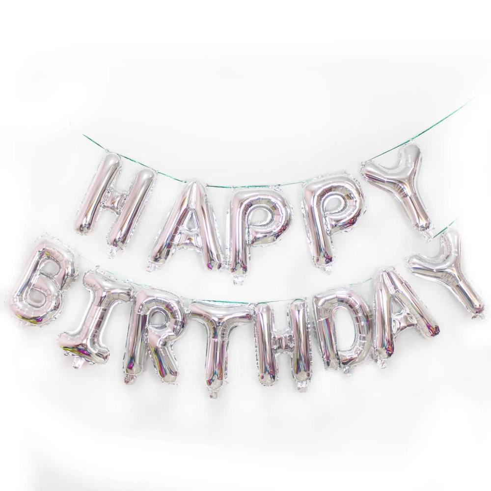 Wholesale happy birthday decoration party festival foil helium letter balon/baloon/balloon 16inch set