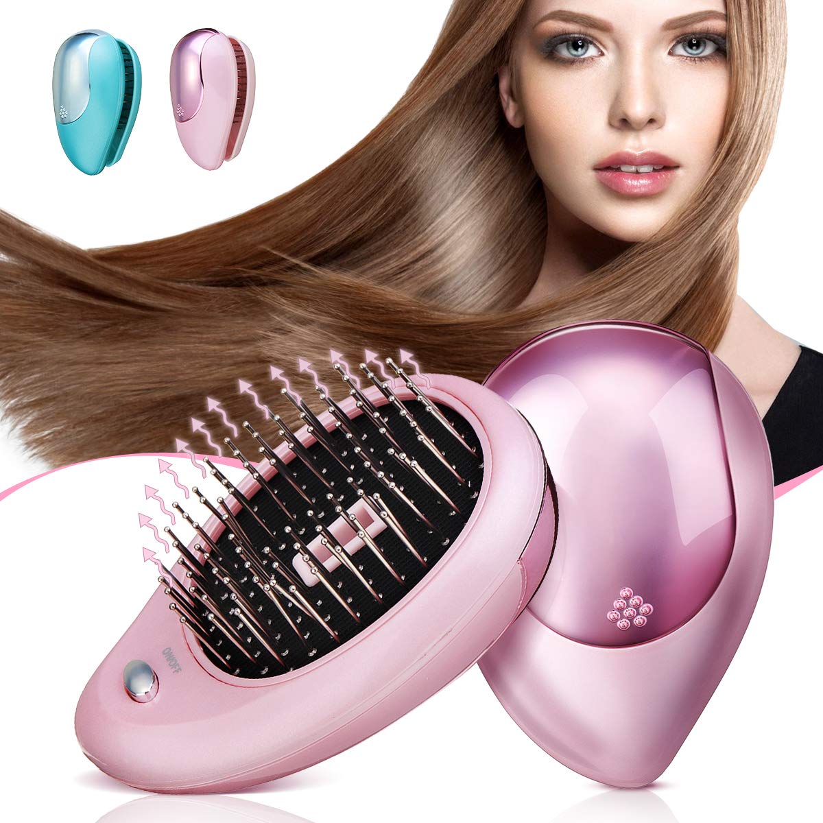 Portable Electric Ionic Hair Brush - Massaging Vibration Comb