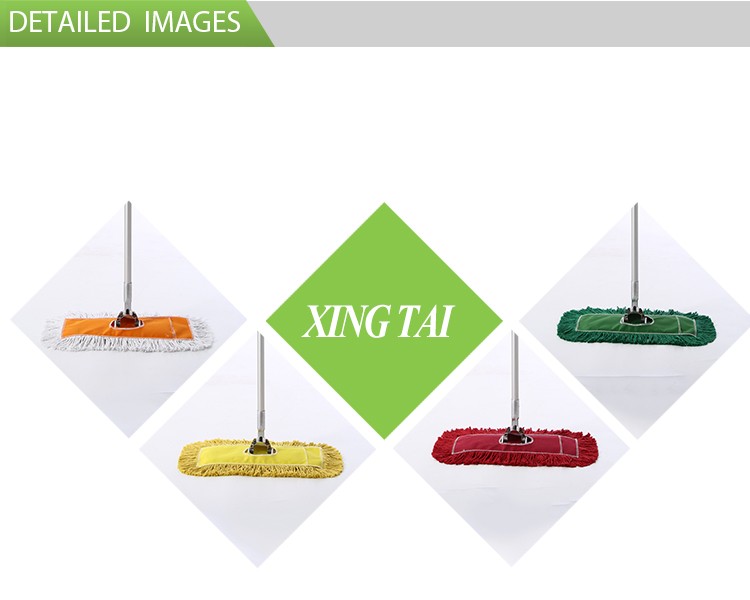 Most popular household stainless steel flat mop, white microfiber mop