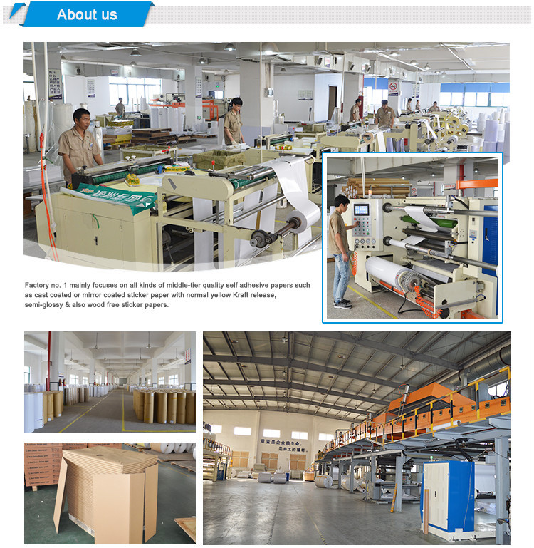 Self adhesive synthetic PP Film sticker paper