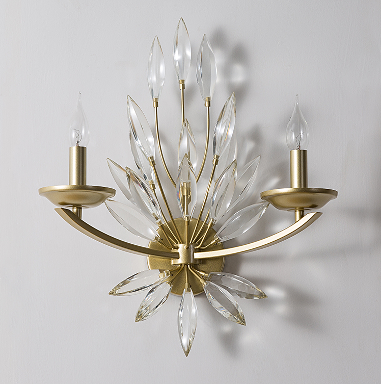 crystal wall lights industrial wall lamp Modern iron golden candle light bulb living room wall lamp bedroom bedside lamp