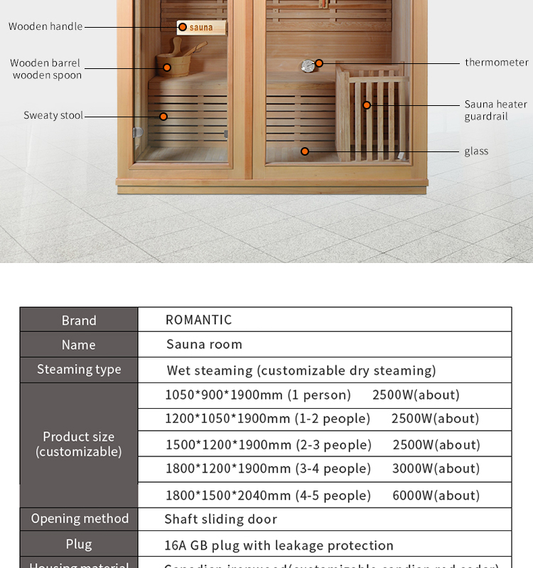 Simple traditional indoor steam sauna room