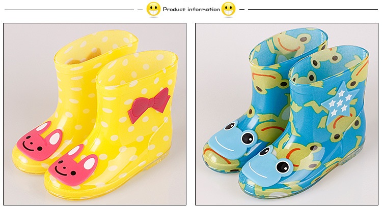 Cute Children Outdoor Rain Boots PVC Rubber Water Proof Shoes Boots For Kids