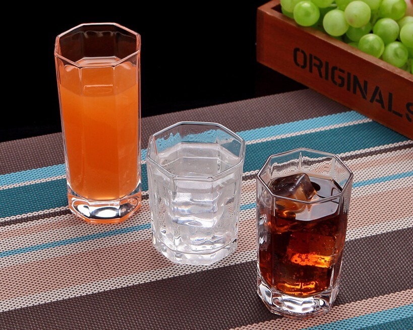 octagon shaped glass tea &juice cup