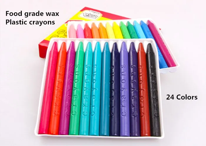 Non-toxic food grade wax plastic colored washable crayons