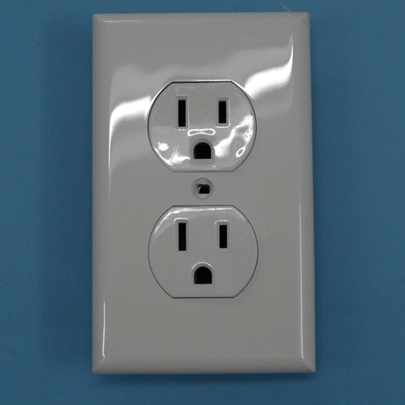 美国双面电源插座出口板白色墙防篡改 15 am p 125 v