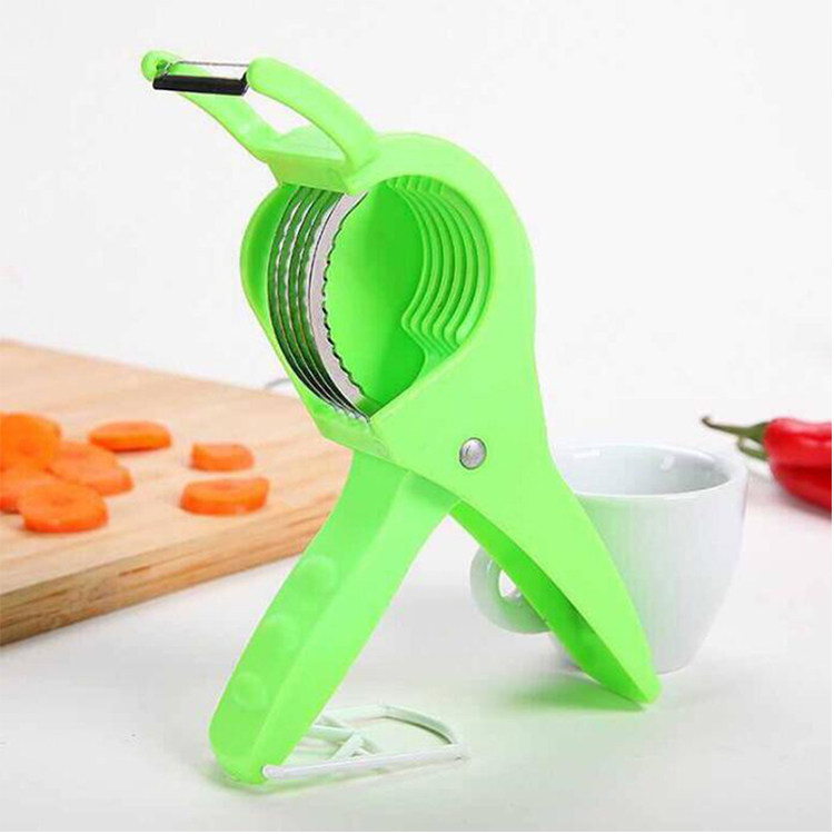 2-in-1 Peeler Slicer Plastic Multi-use Banana Cucumber Carrot Cutter Fruit Vegetable Salad Shredder Cutters