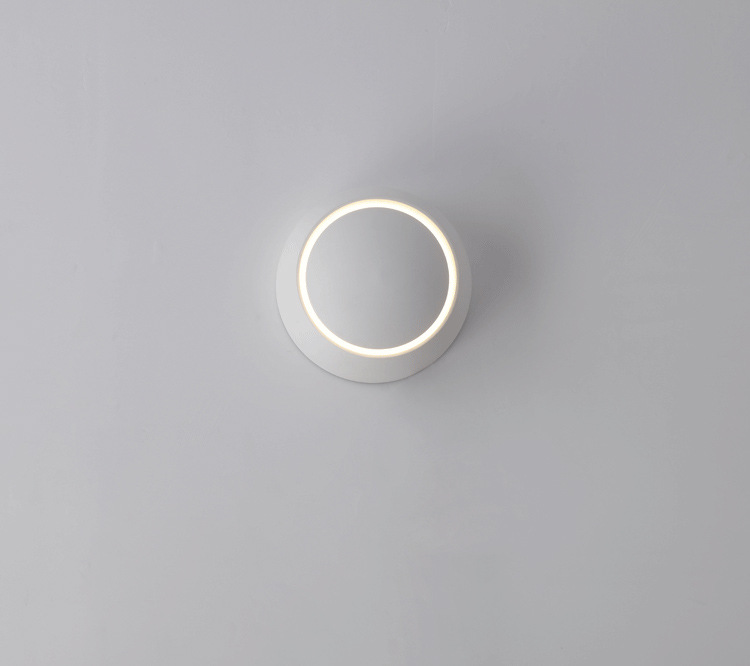 Innendekoration, verstellbare Nachttischleuchte, weiß, schwarz, runde Wandleuchte, 360 Grad, zum Neupreis