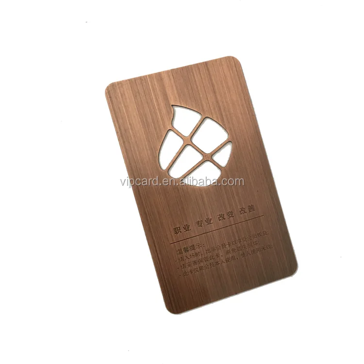 Electroplating RED COPPER 0.5mm custom metal business card