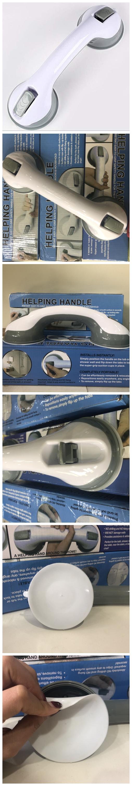 Cubilox  Shower Handle Balance Assist Bathroom & Bathtub Mounted Safety Non-slip Dual Locking Bath Suction Cup Grab Bar