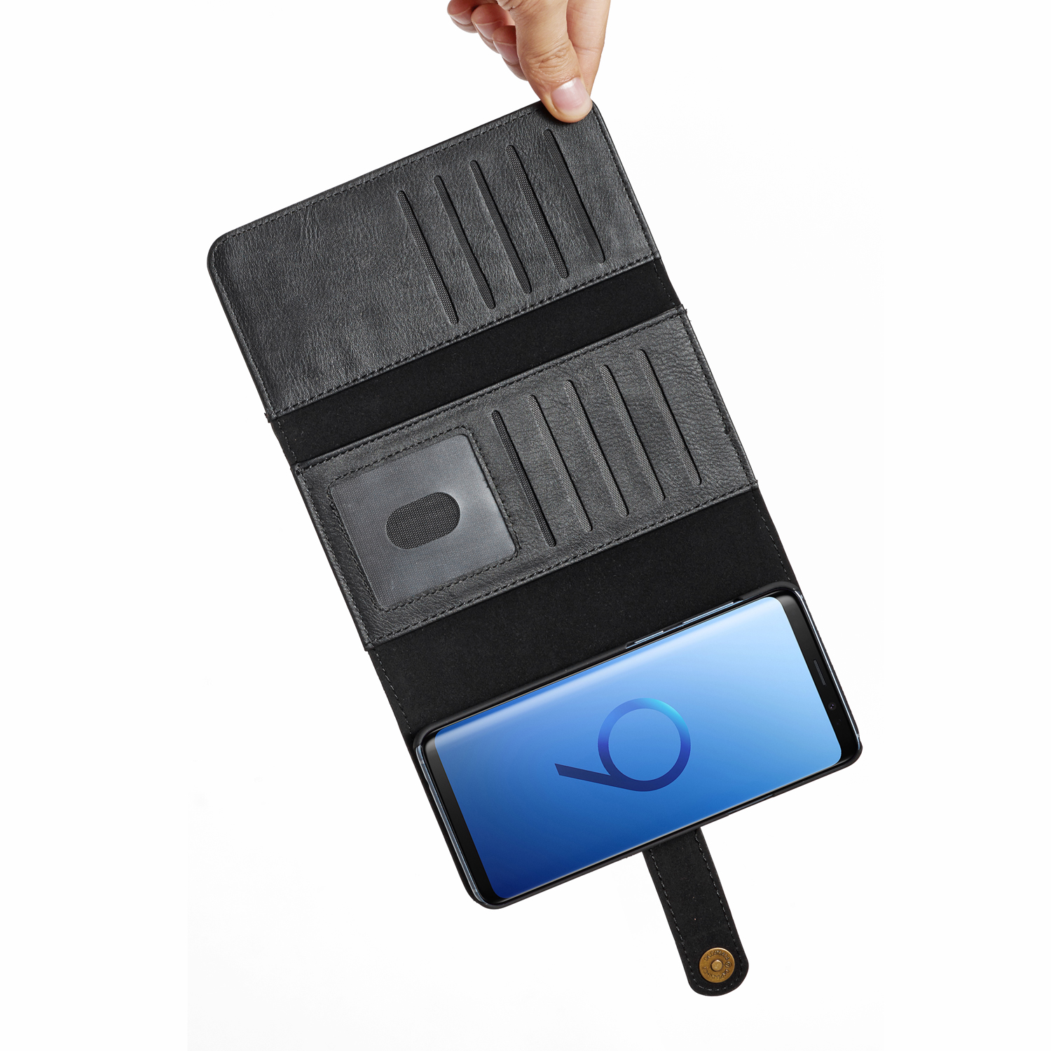 多功能可拆卸钱包案例与卡插槽真皮盖三星 galaxy s9 s10 plus 注 9