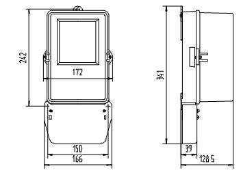 Three-phase mechanical electric energy meter with bakelite cover