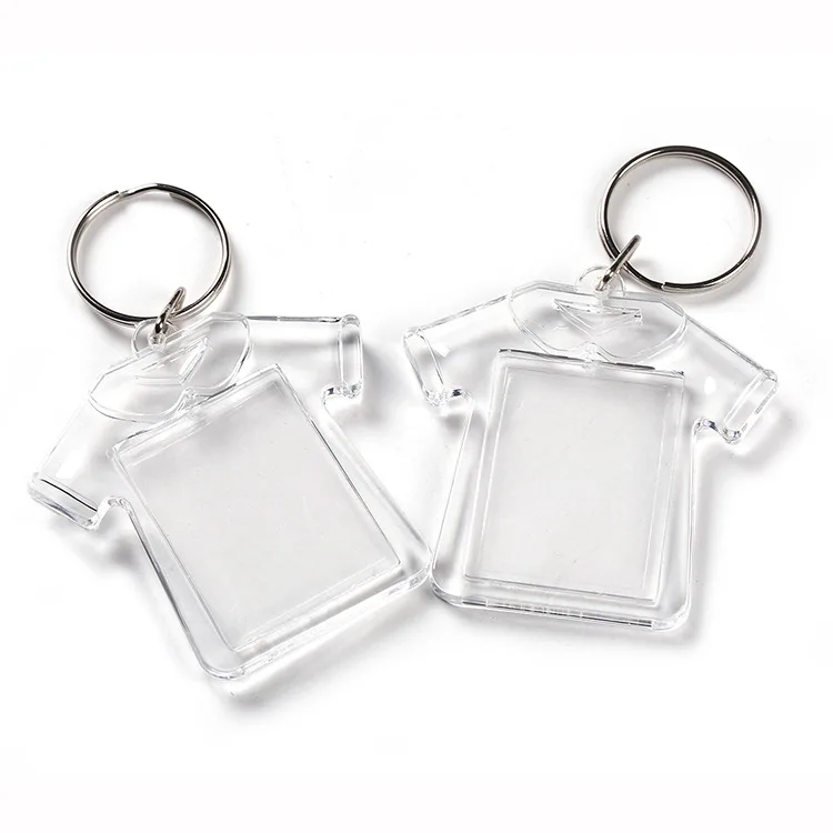 Factory Customized Design Blank T Shirt Shaped Acrylic Keychain