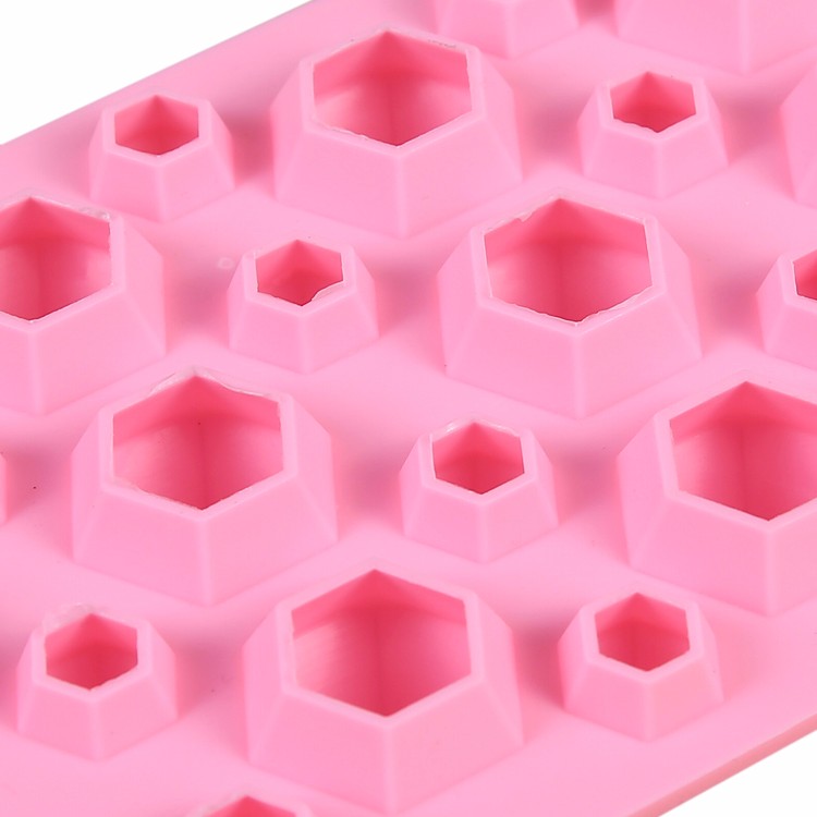 3d钻石巧克力硅胶冰块托盘27腔水晶糖果软糖模具