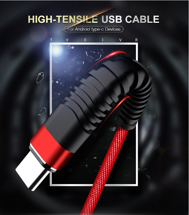 ICE-Bingo 2019 V8 Android Phone  Anti Bending Long SR High-tensile Fabric Fast Charging Cable Mobile