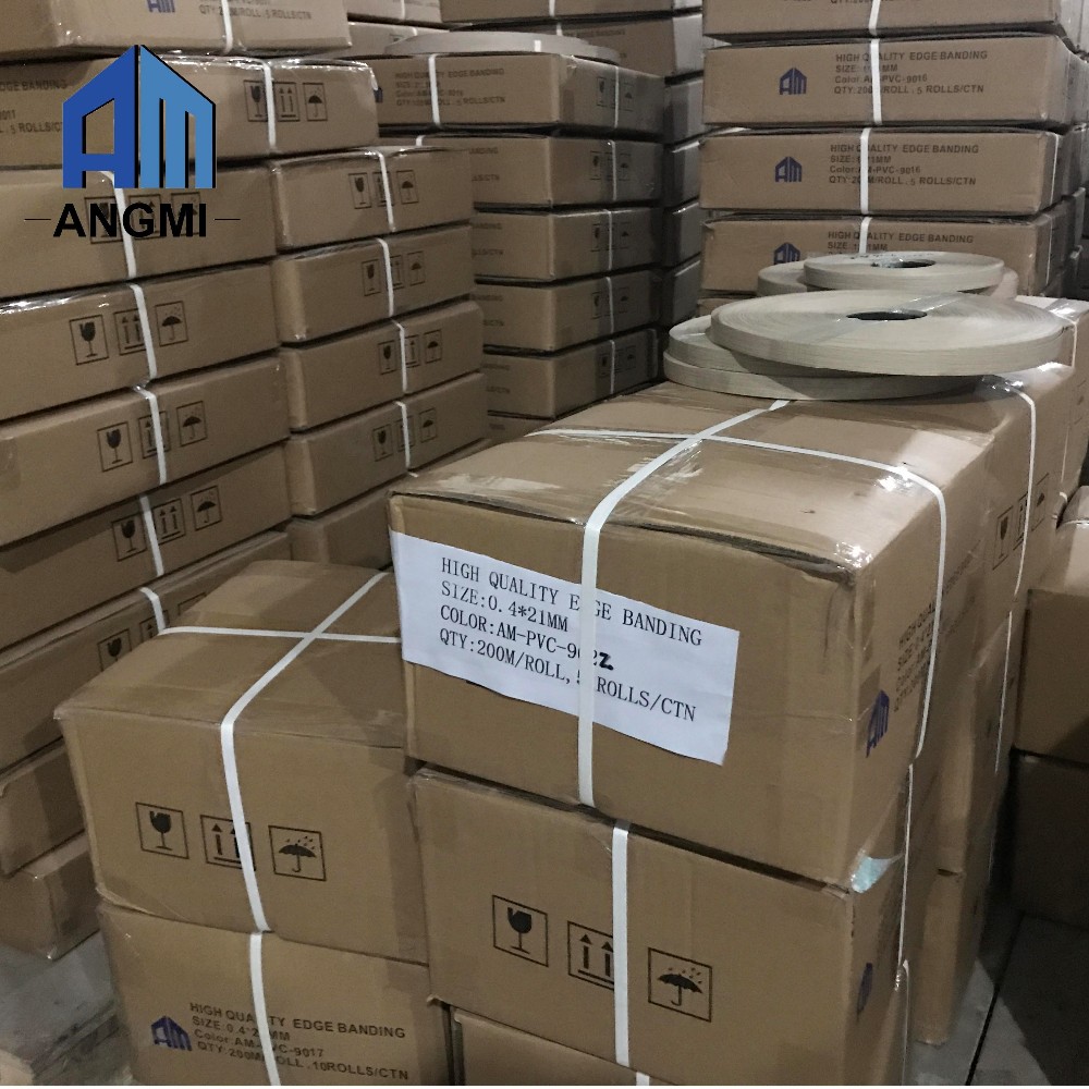 木纹pvc 预粘三聚氰胺板家具封边