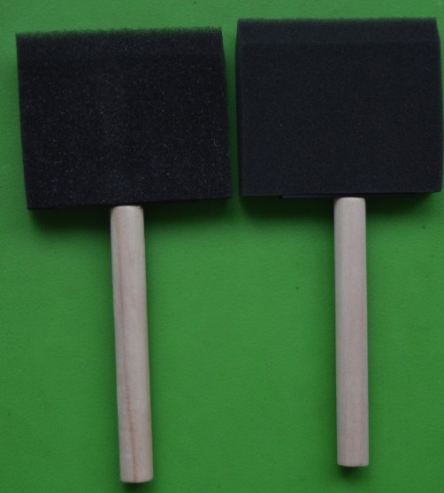 Artist DIY Wooden Handle Sponge Cheap Oil Paint Tools Poly Foam Brush Set