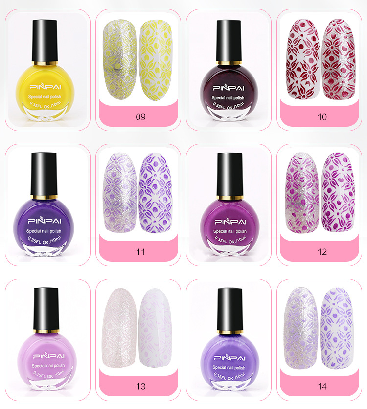 Nail art printing oil 10ml painted nail polish authentic pinpai nail polish 26 colors factory direct sales