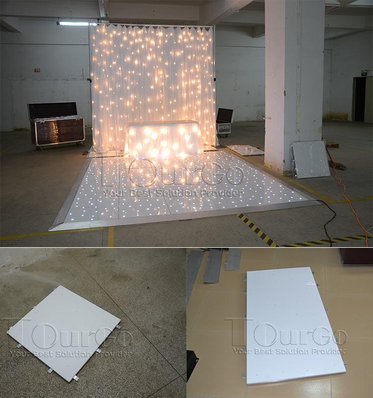 TourGo DJ Portable White Sparking Dance Floor For Party