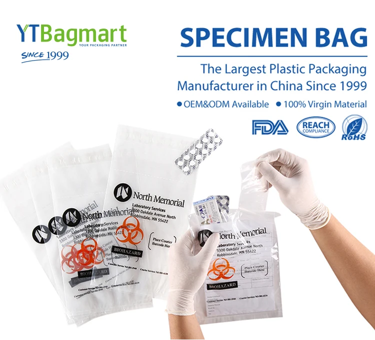 Bagmart Medical Garbage Bag Lab Pe Factory Price Waterproof Leak-Proof Autoclavable Biohazard Bag