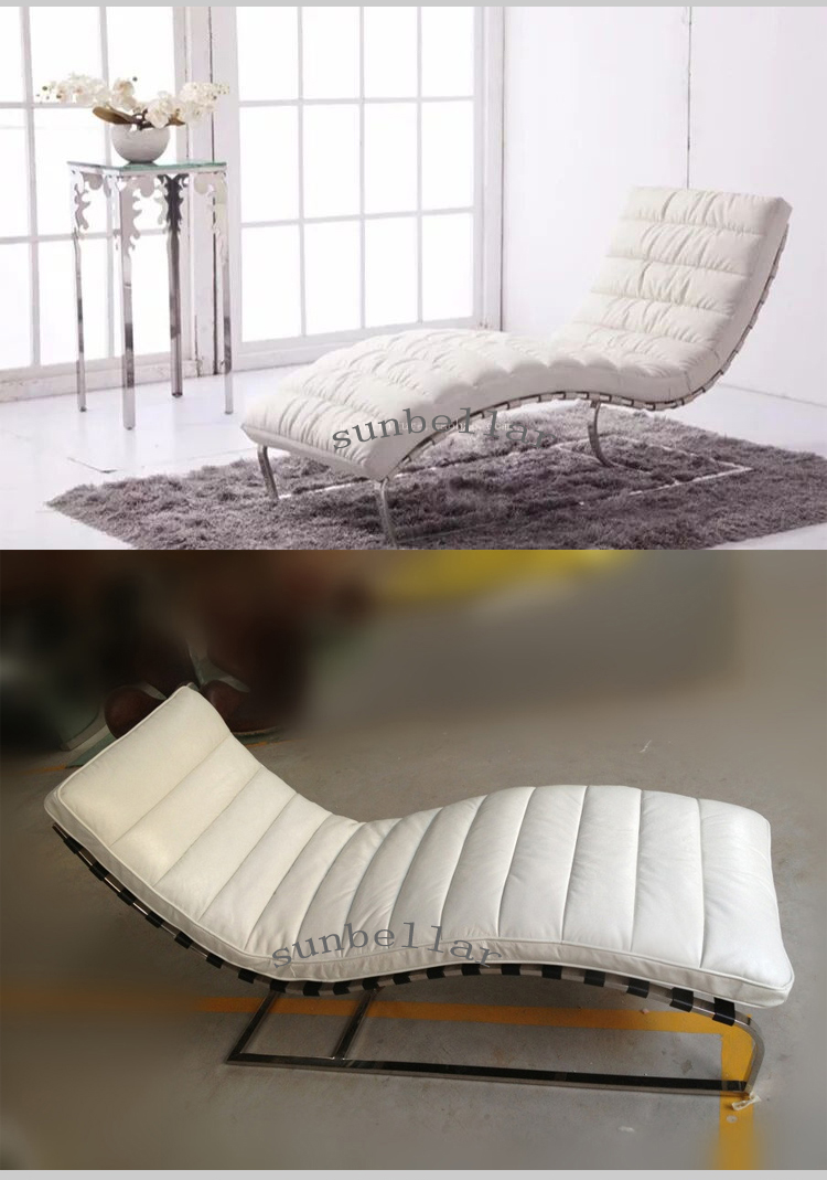 genuine leather armless chaise lounge antique distressed leather stitch recliner chair living room bedroom lounge chair