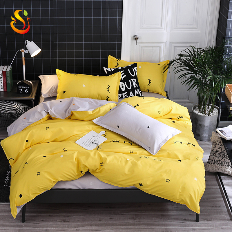 Premium Personality and contracted digital printed polyester bed sheet set