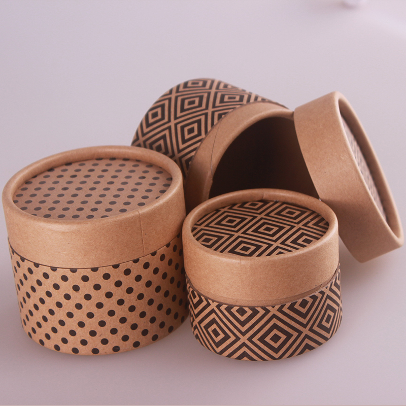 Custom kraft keychain gift paper tube cosmetic jar cardboard packaging box