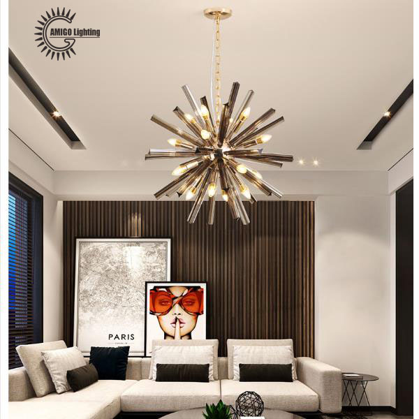 popular modern decorative handmade smoked glass pendant light  for living room