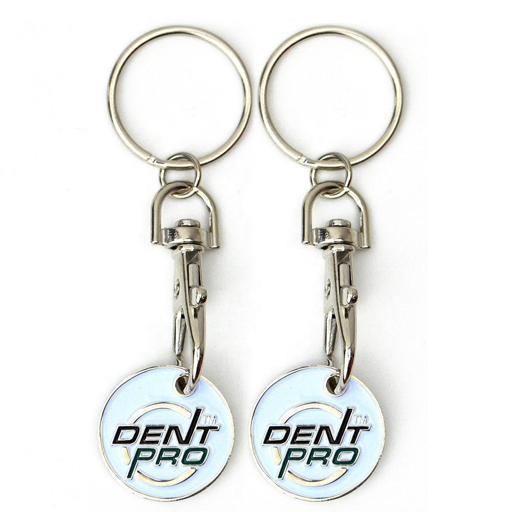 メタルブランクチャレンジカスタムスーパーマーケットショッピングカートコインホルダーキーリングトロリーコインキーリングチェーンキーリングキーホルダー