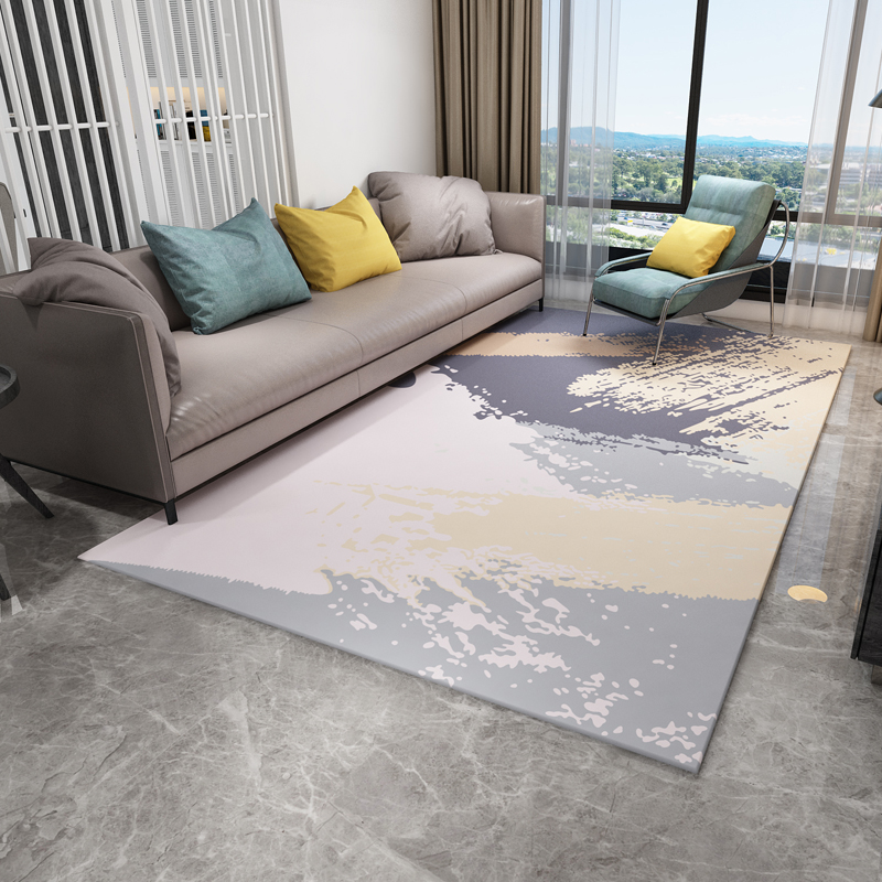Northern Europe Concise Style Living Room Floor Mat Custom Wholesale Cheap PVC 3D Printed Office Carpet