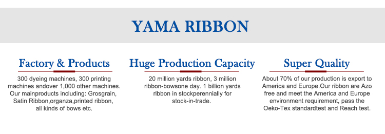 YAMA Factory Professio<i></i>nal Customized Sizes Printed Satin Grosgrain Trimmed Ribbon Cutting