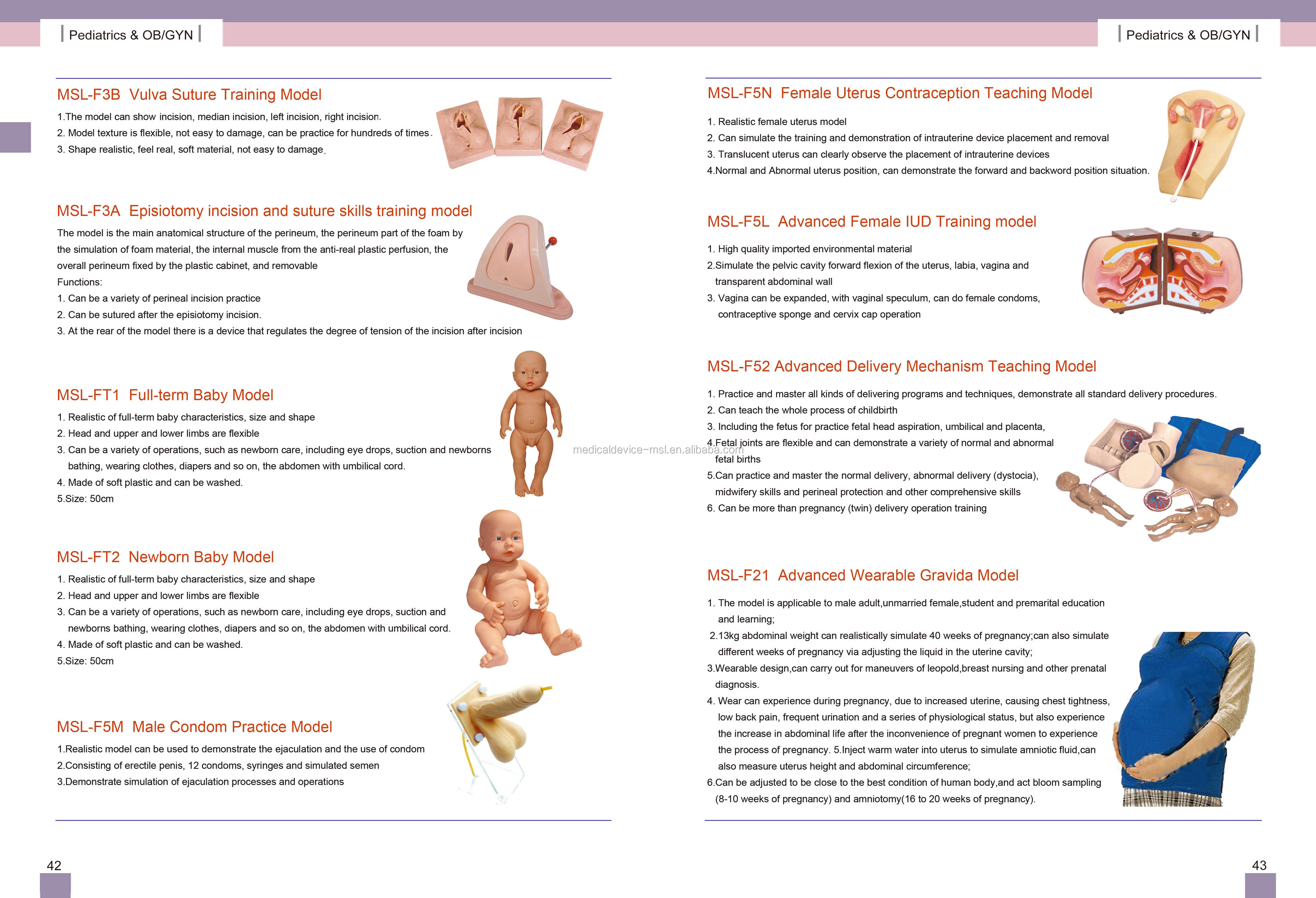 Modelo de entrenamiento de habilidades completas avanzadas de Medsinglong para parto/Maniquí de examen de mujeres embarazadas B.S.D.-F50