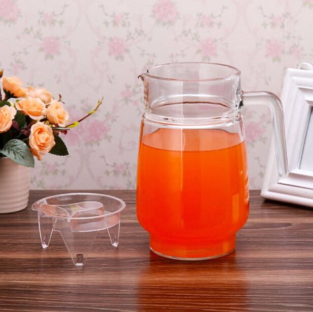 Wholesale Custom 1.6L glass water jug/pot with handle and lid