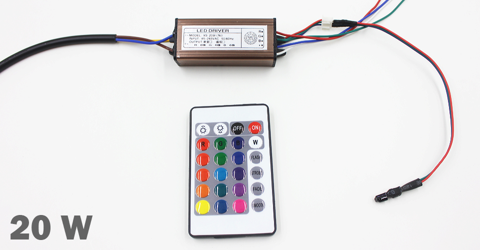 10-100W LED Driver AC85-265V DC25-38V Power Supply Waterproof IP66 Led Transformers + RGB Remote Controller for Led Light DIY