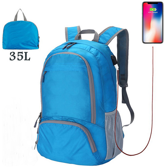 Zaino pieghevole durevole promozionale con USB