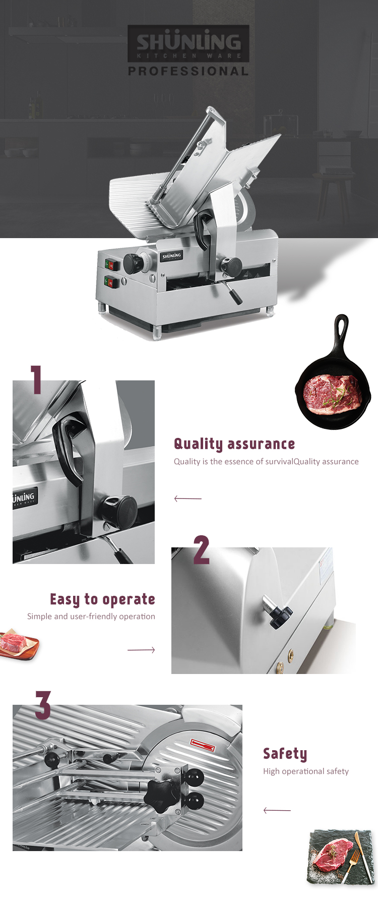 300mm blade dia multifunctional electric Commercial full automatic meat slicer