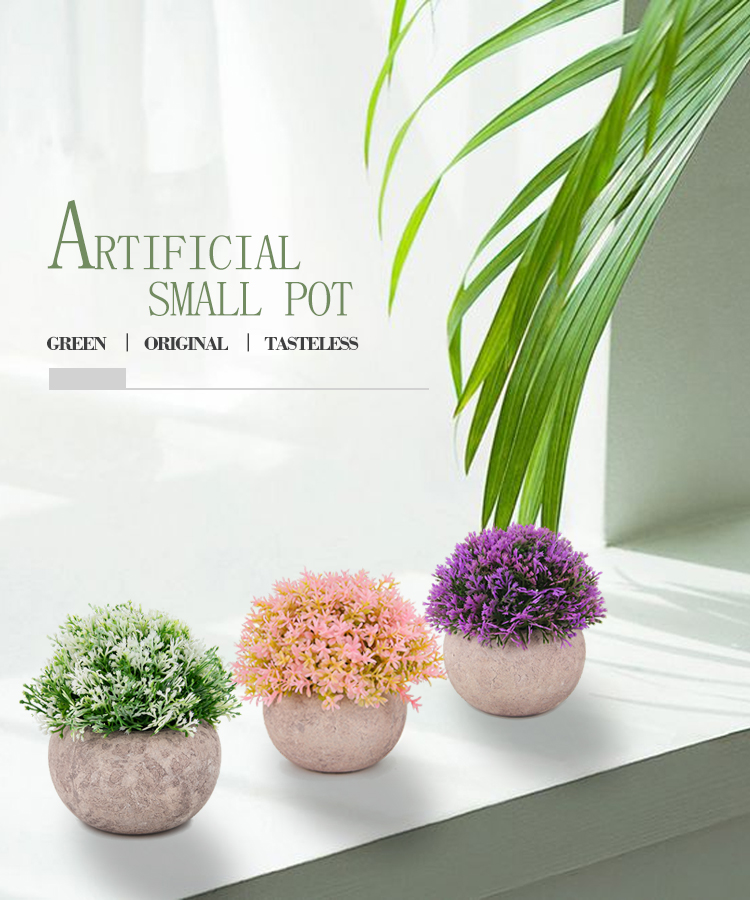 Wholesale small grass bonsai plants decor plastic artificial mini air plants bonsai natural for home decoration, set of 3
