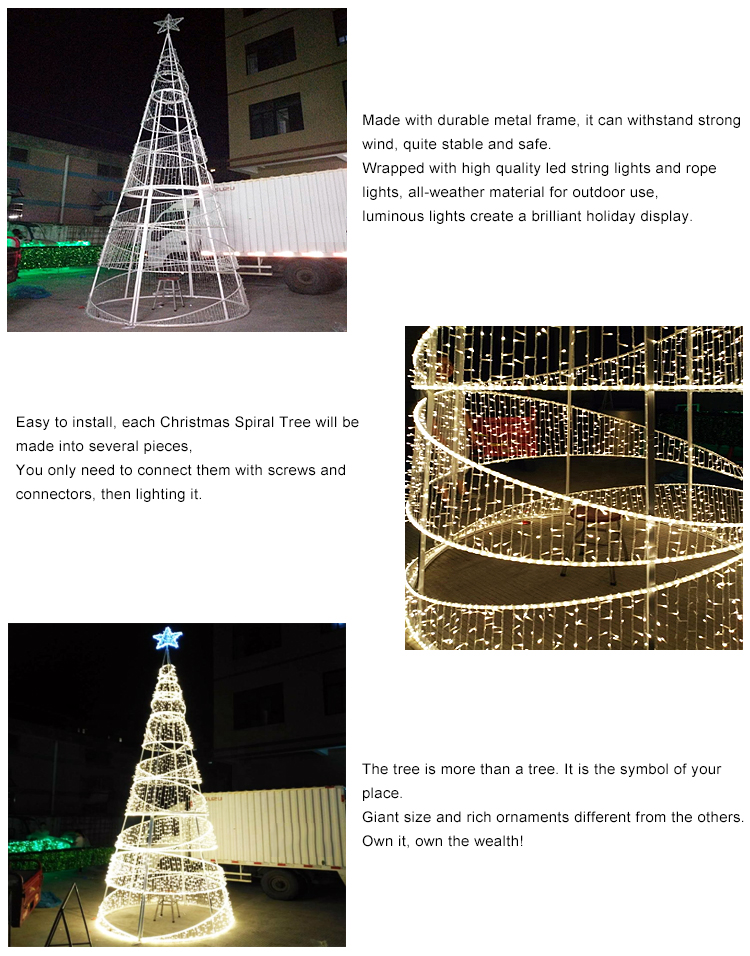 Custom Outdoor Artificial Giant Christmas Tree Commercial