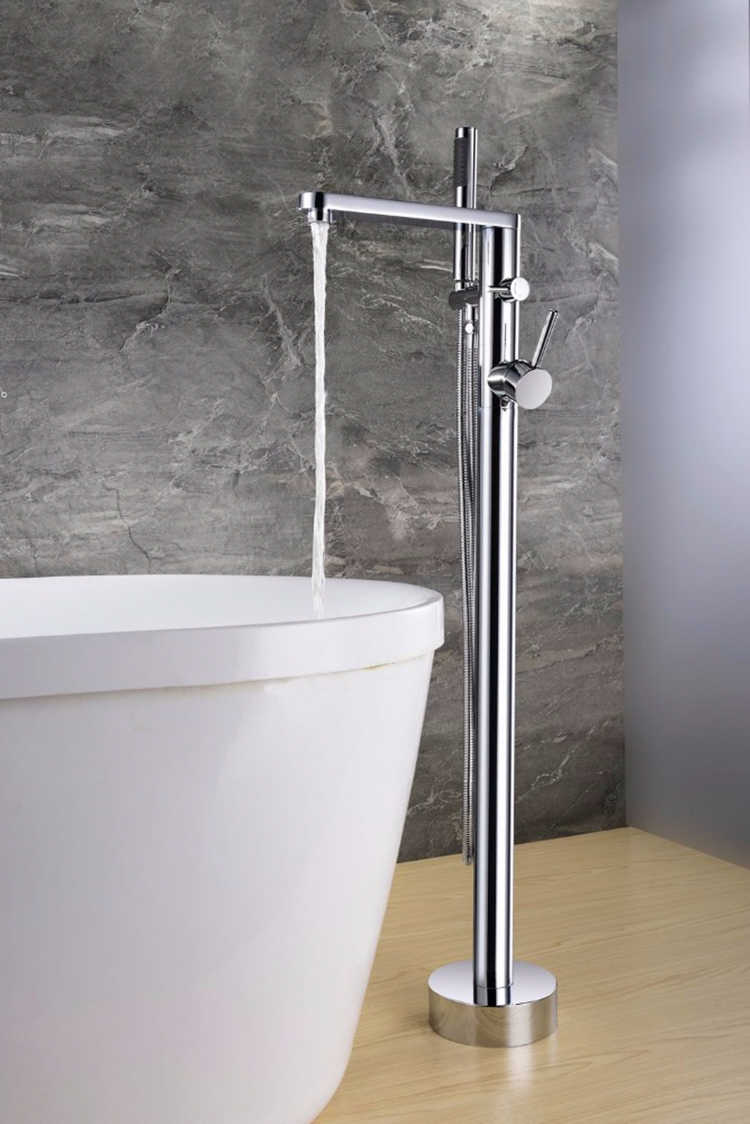 Free standing bathtub faucet brass freestand bathroom shower bathtub faucet set with shower and bath mixer taps