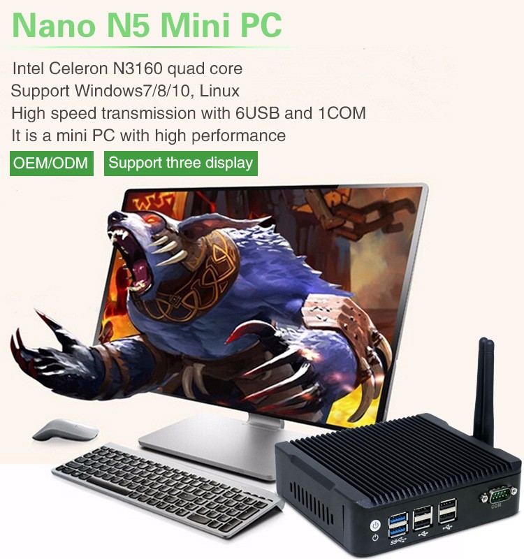 Mini Computer - Intel N3700 Fanless System for 24/7 Operation