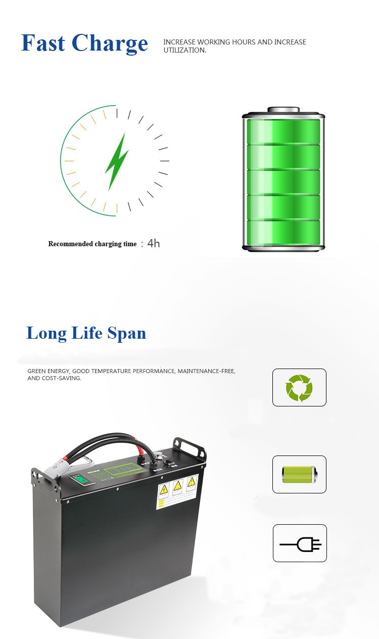Deep Cycle Lithium Ion Lifepo4 Battery Pack 48v 72v 80v 280ah 600ah For Forklift Truck