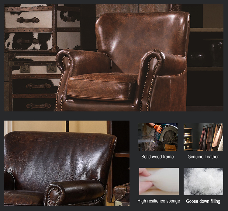 Leather antique club chesterfield modern classic furniture sofa chair