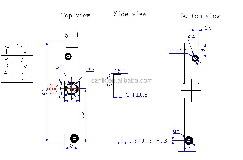 OEM 5MP 2592X1944 USB 2.0 Auto Focus OV5640 Webcam Camera Module