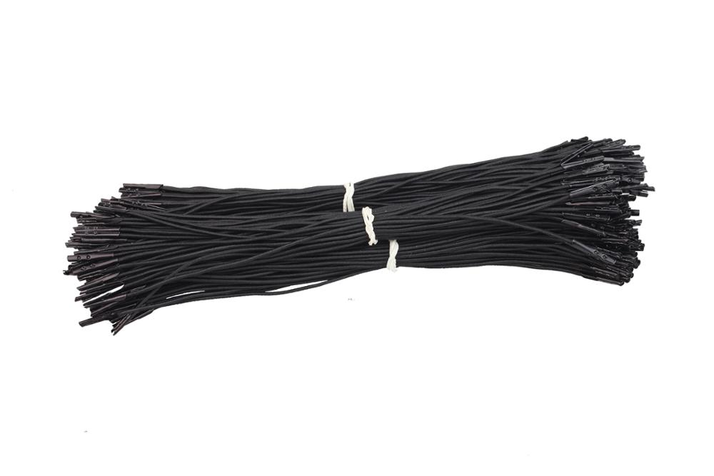 Polyester natural rubber latex elastic cord 3mm 2mm with barb ends/ hook