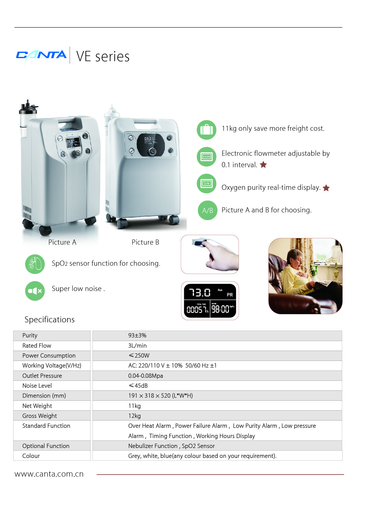 Oxygen Concentrator VE3 - 3L (Neb/Alarm)