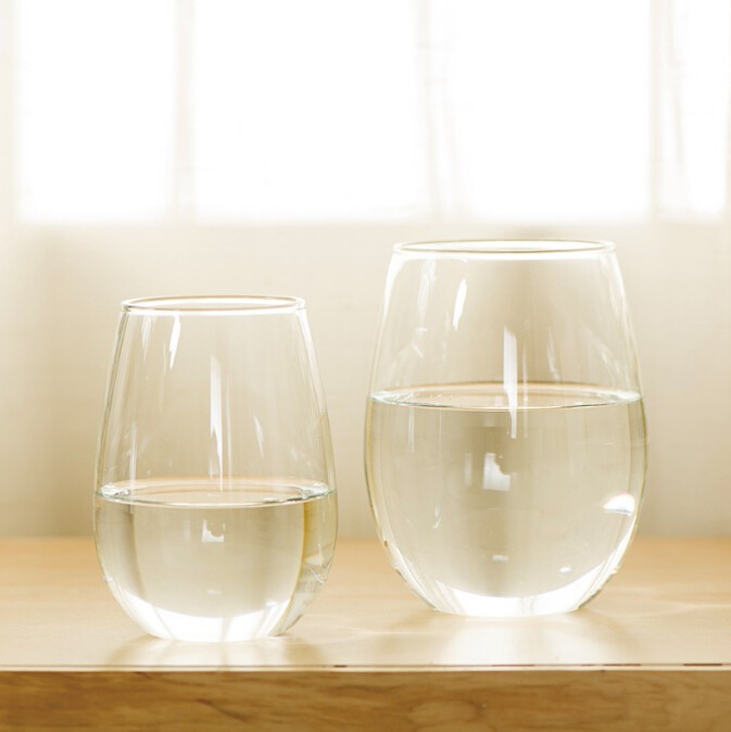Stemless wine whiskey glass cup