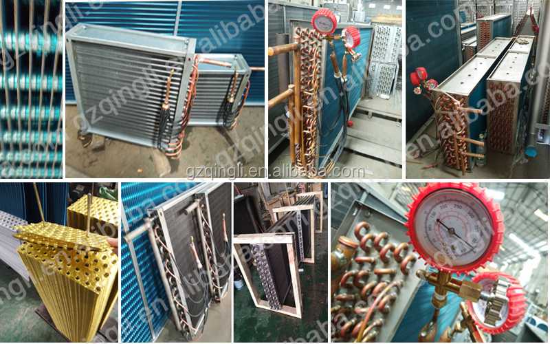 Copper Tube Aluminum Foil Fin Heat Exchanger Freon Water Condenser