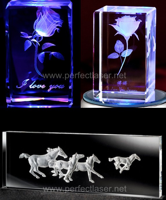 高透明度 レーザークリスタル 3Dクリスタル《直方体24面カット・60x40x40》 - オリジナル3D