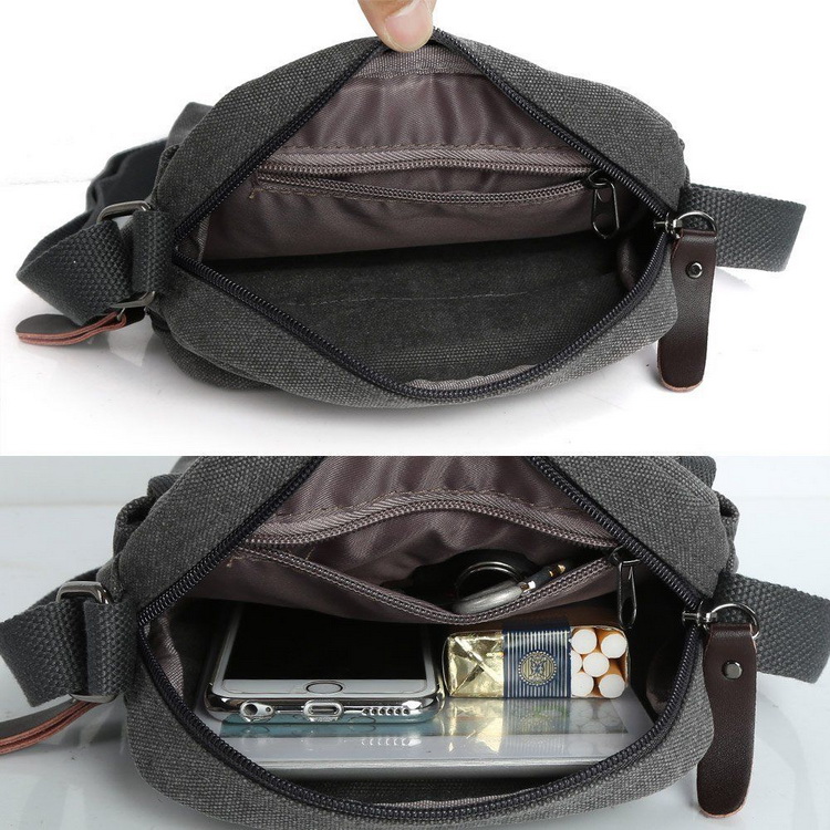 Sac messager en toile de coton pour femme sac à bandoulière messager vintage