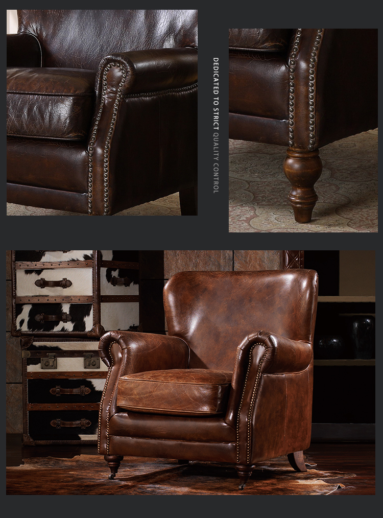 Leather antique club chesterfield modern classic furniture sofa chair